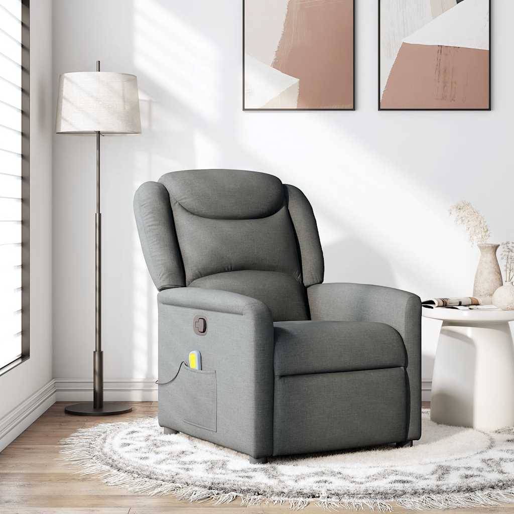 Fauteuil de massage inclinable Gris foncé Tissu - XIOS