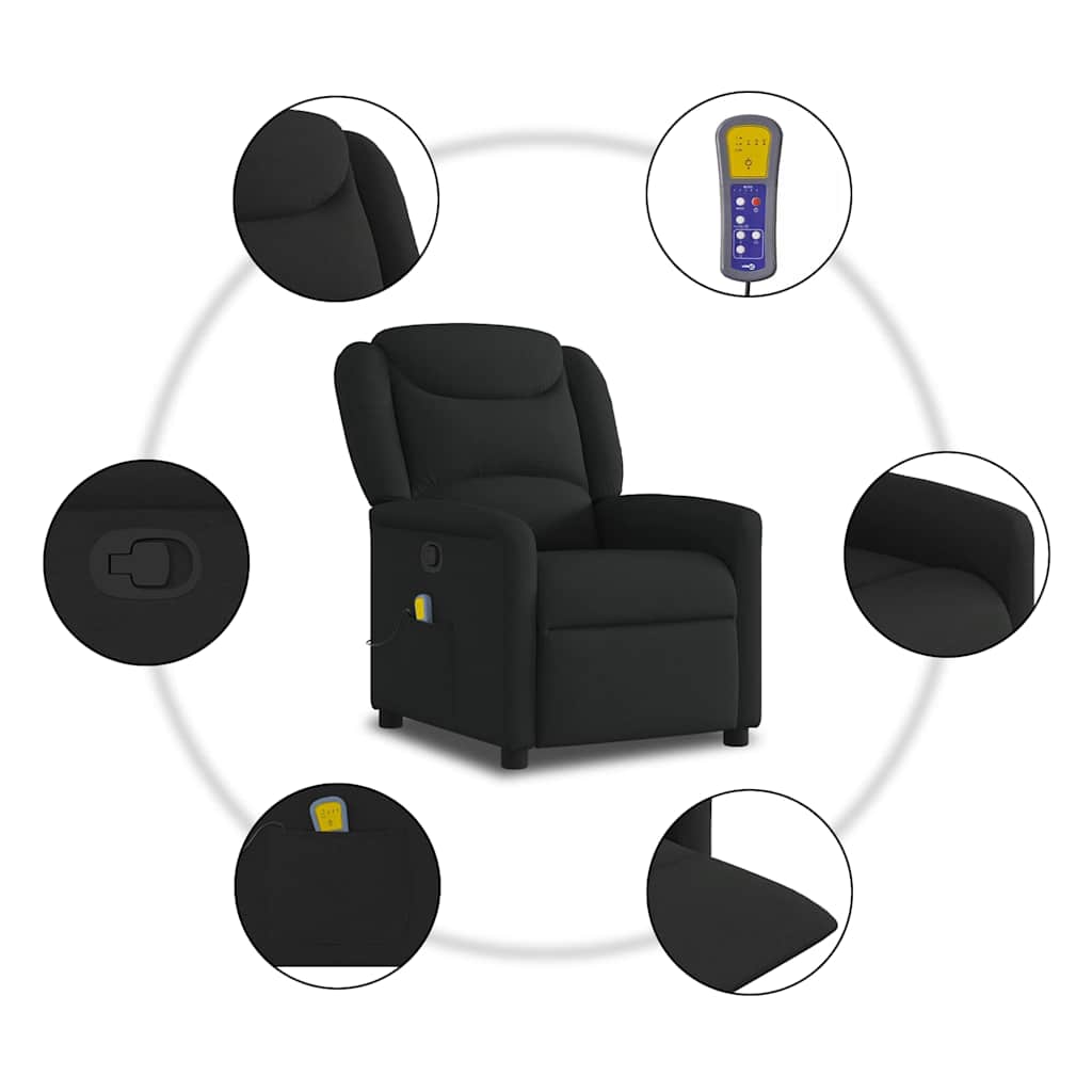Fauteuil de massage inclinable Noir Tissu - XIOS