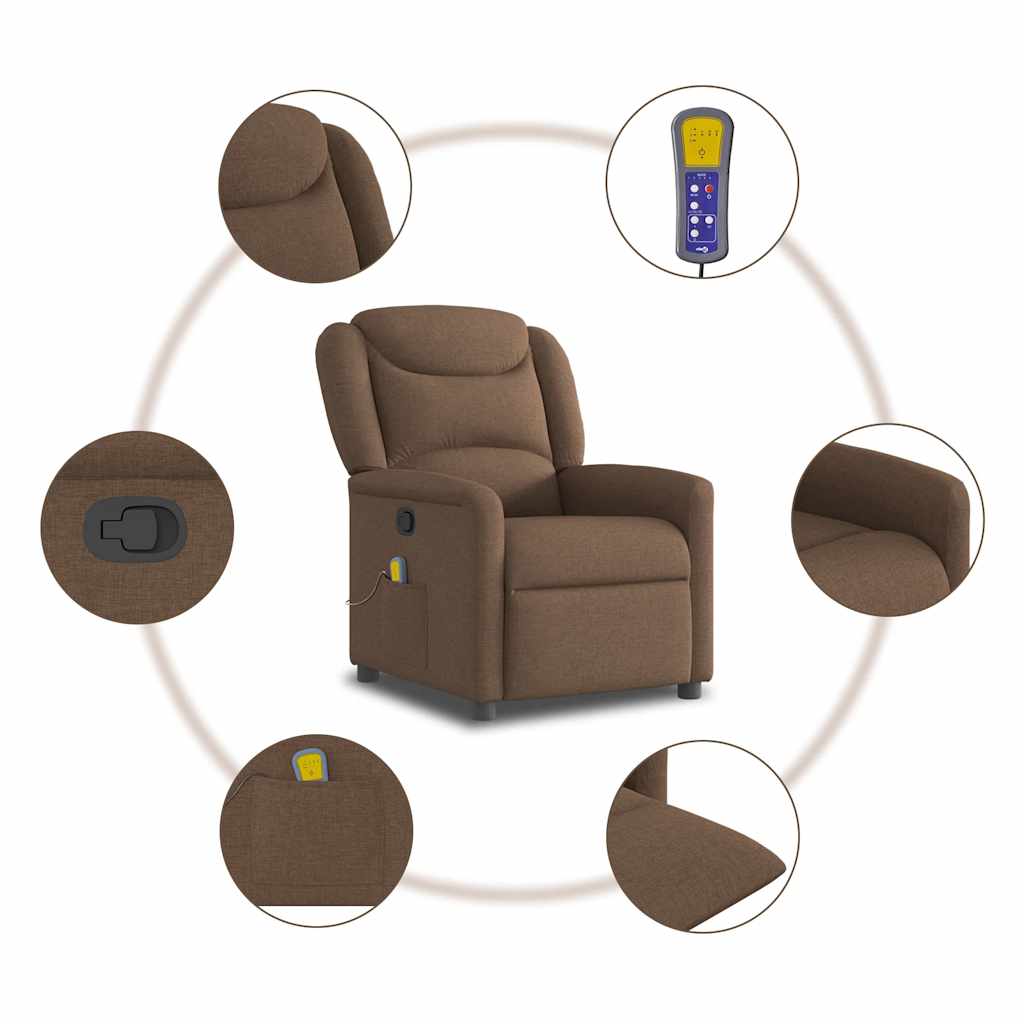 Fauteuil de massage inclinable Marron Tissu - XIOS