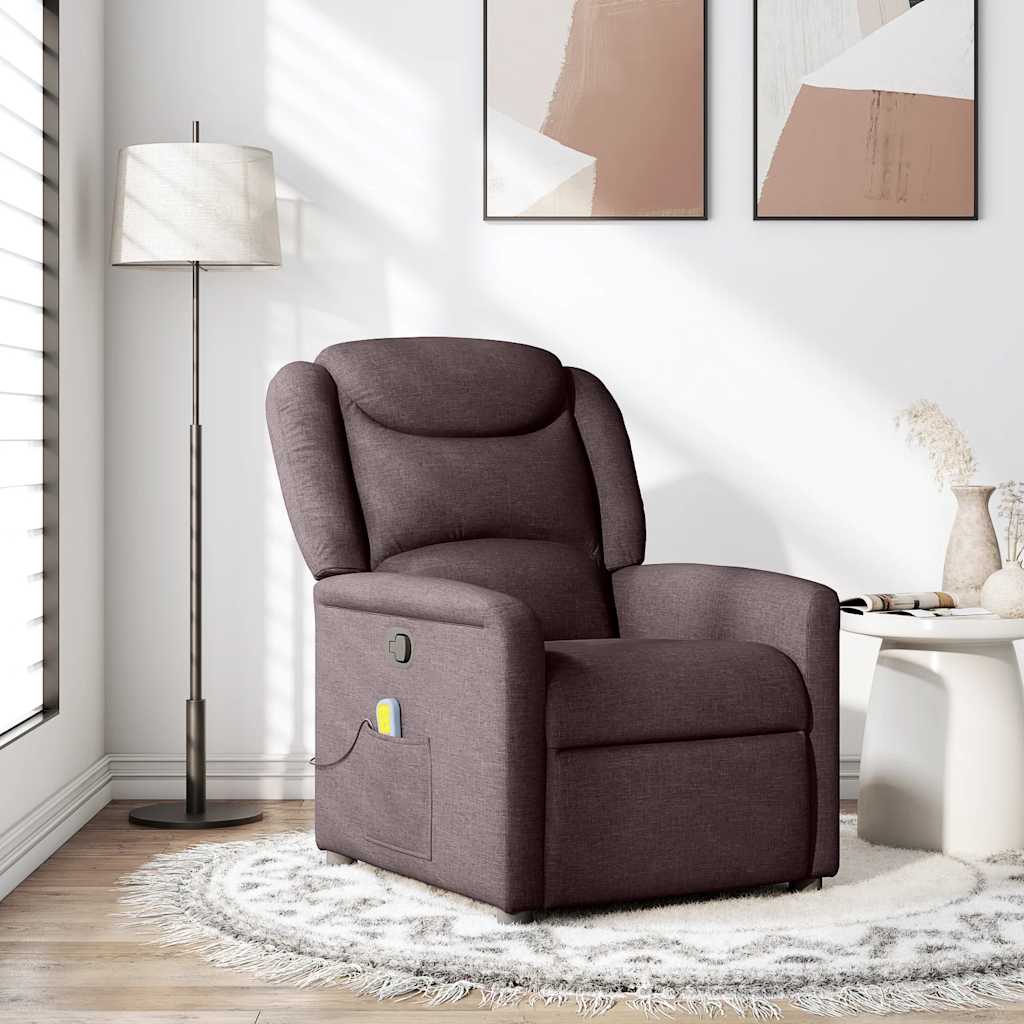 Fauteuil de massage inclinable Marron foncé Tissu - XIOS