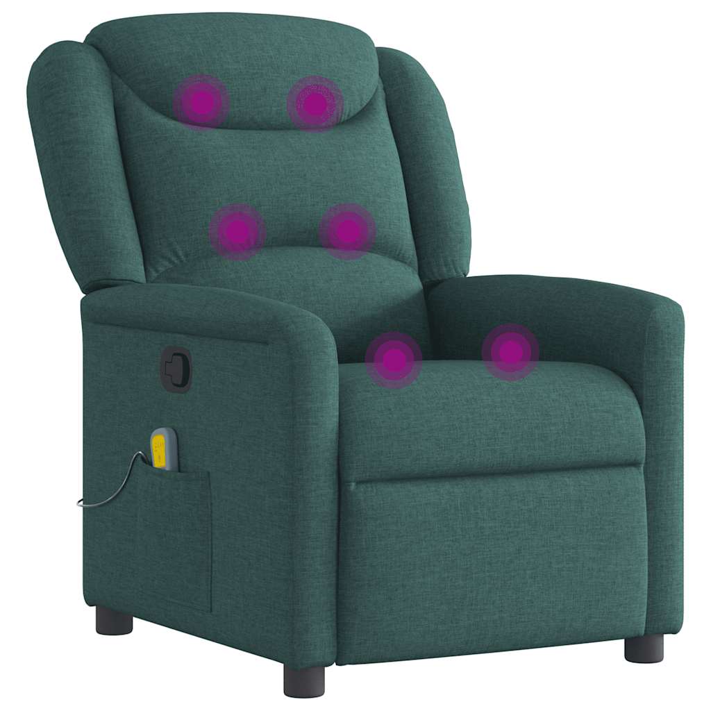Fauteuil de massage inclinable Vert foncé Tissu - XIOS