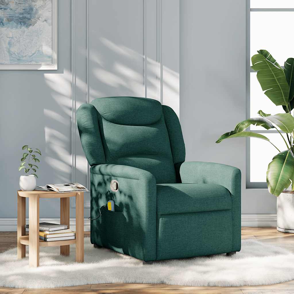 Fauteuil de massage inclinable Vert foncé Tissu - XIOS