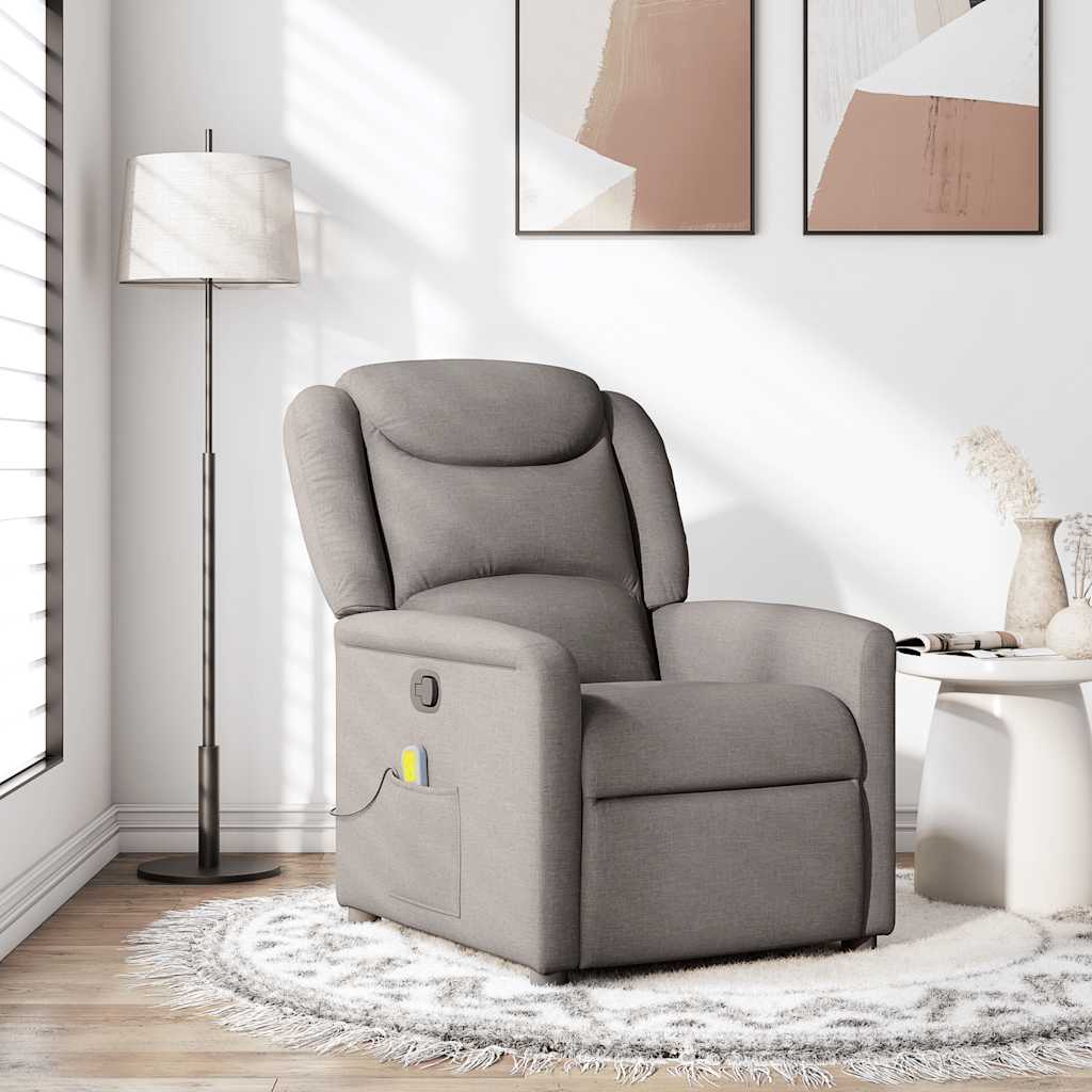 Fauteuil de massage inclinable Taupe Tissu - XIOS