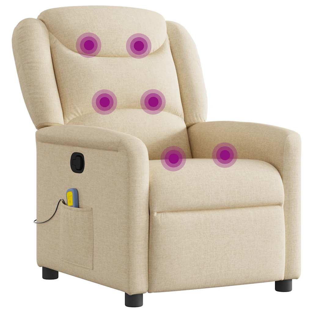 Fauteuil de massage inclinable Crème Tissu - XIOS