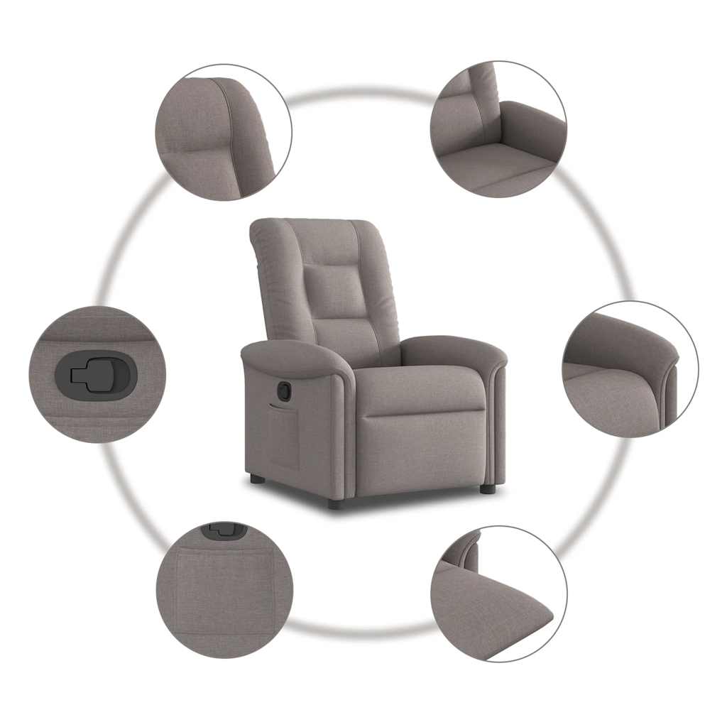 Fauteuil inclinable Taupe Tissu
