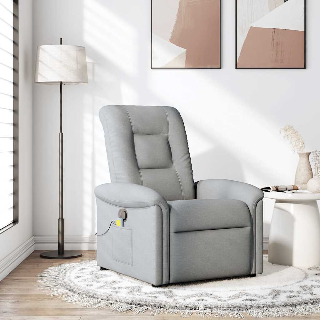 Fauteuil de massage inclinable Gris clair Tissu - XIOS