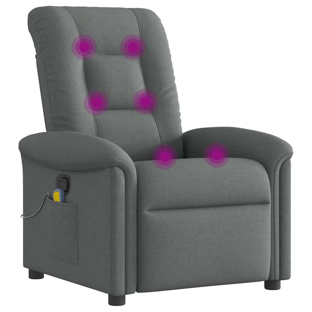 Fauteuil de massage inclinable Gris foncé Tissu - XIOS