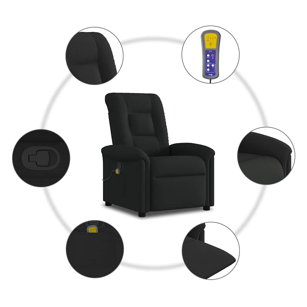 Fauteuil de massage inclinable Noir Tissu - XIOS