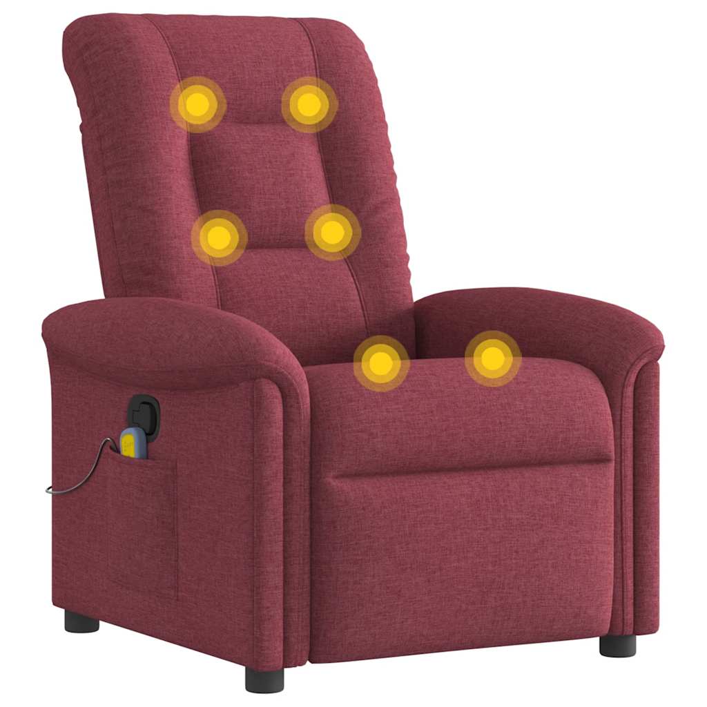 Fauteuil de massage inclinable Rouge bordeaux Tissu - XIOS