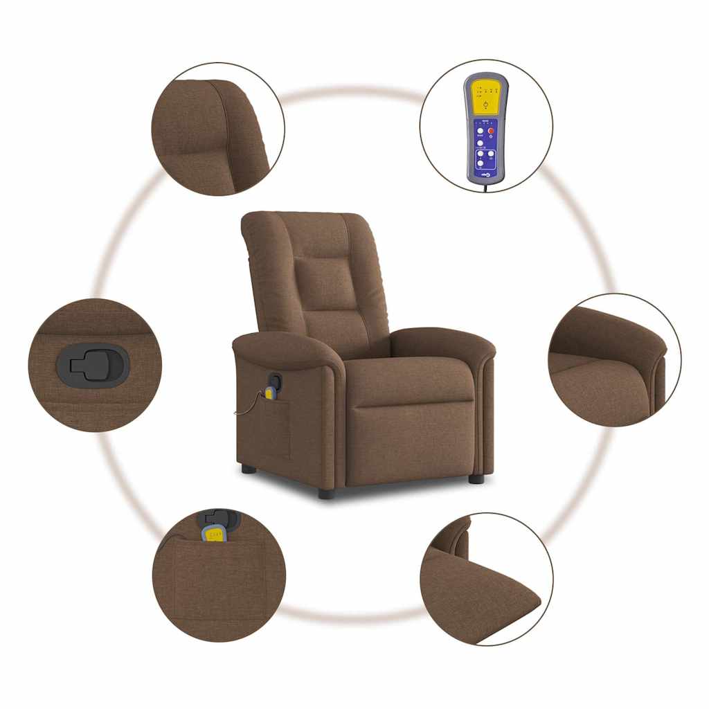 Fauteuil de massage inclinable Marron Tissu - XIOS