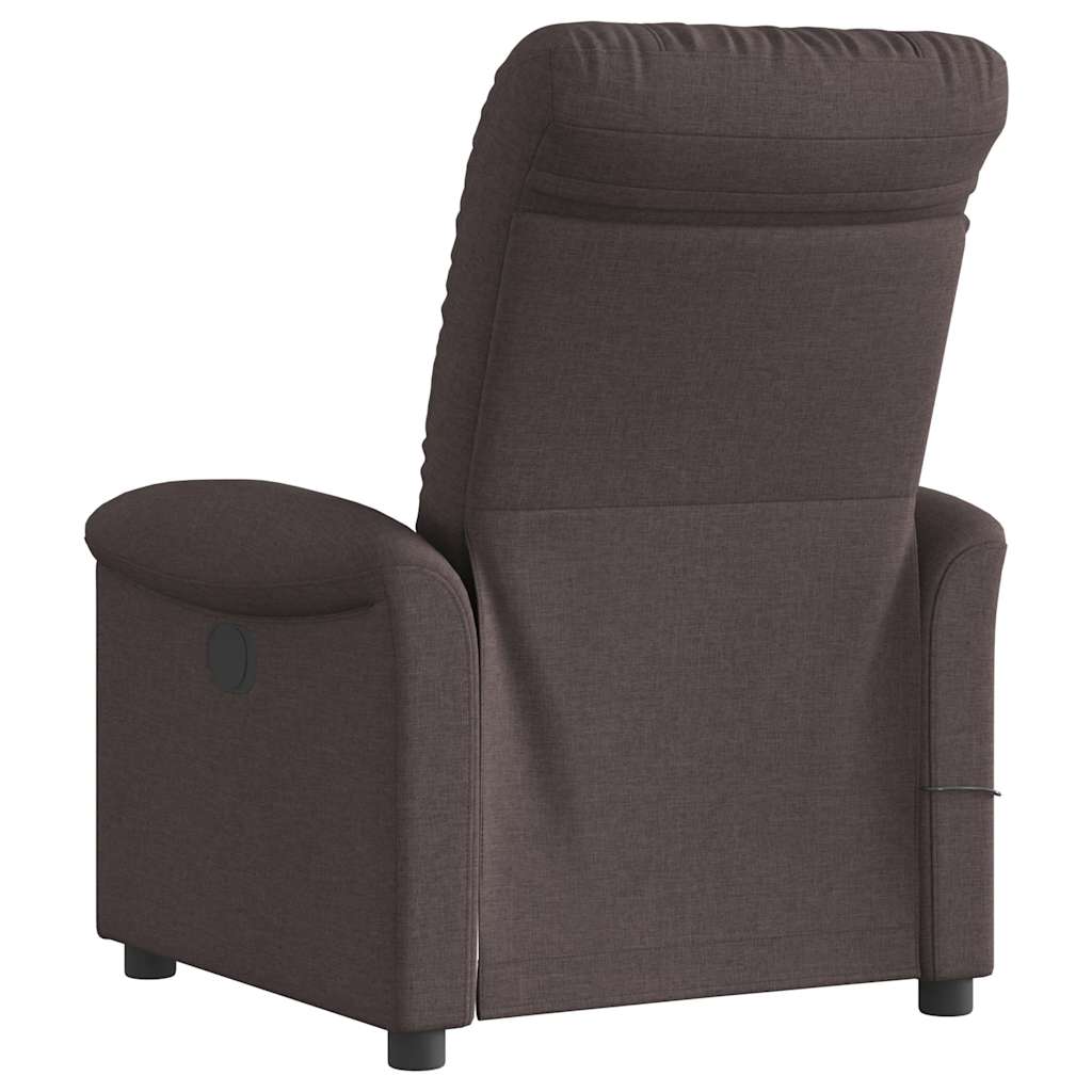 Fauteuil de massage inclinable Marron foncé Tissu - XIOS