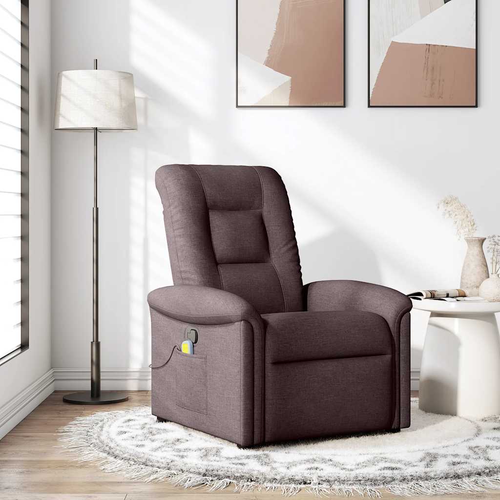 Fauteuil de massage inclinable Marron foncé Tissu - XIOS