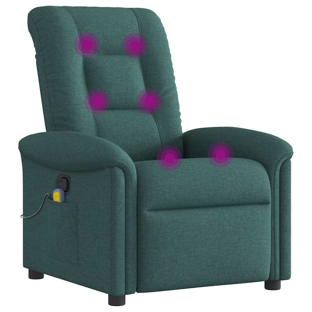 Fauteuil de massage inclinable Vert foncé Tissu - XIOS