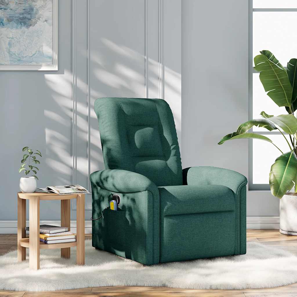 Fauteuil de massage inclinable Vert foncé Tissu - XIOS