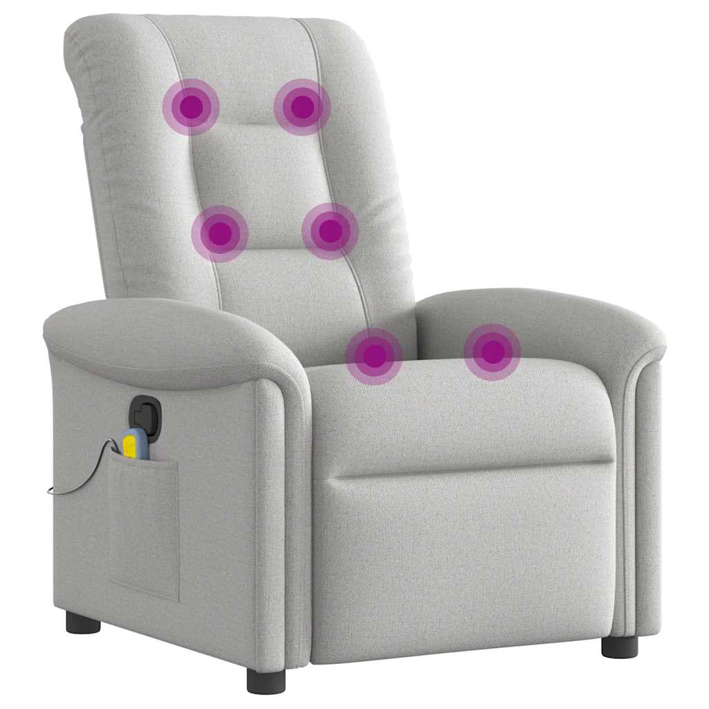 Fauteuil de massage inclinable gris nuage tissu - XIOS