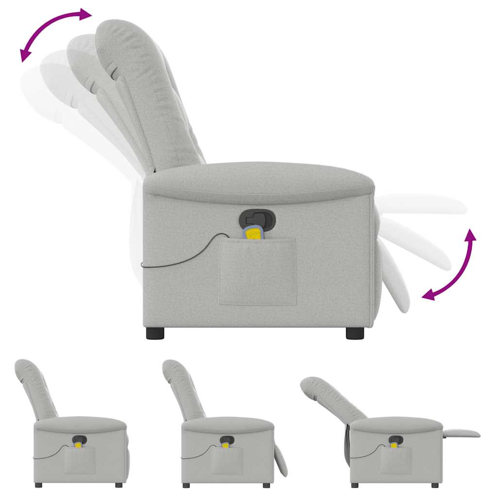 Fauteuil de massage inclinable gris nuage tissu - XIOS