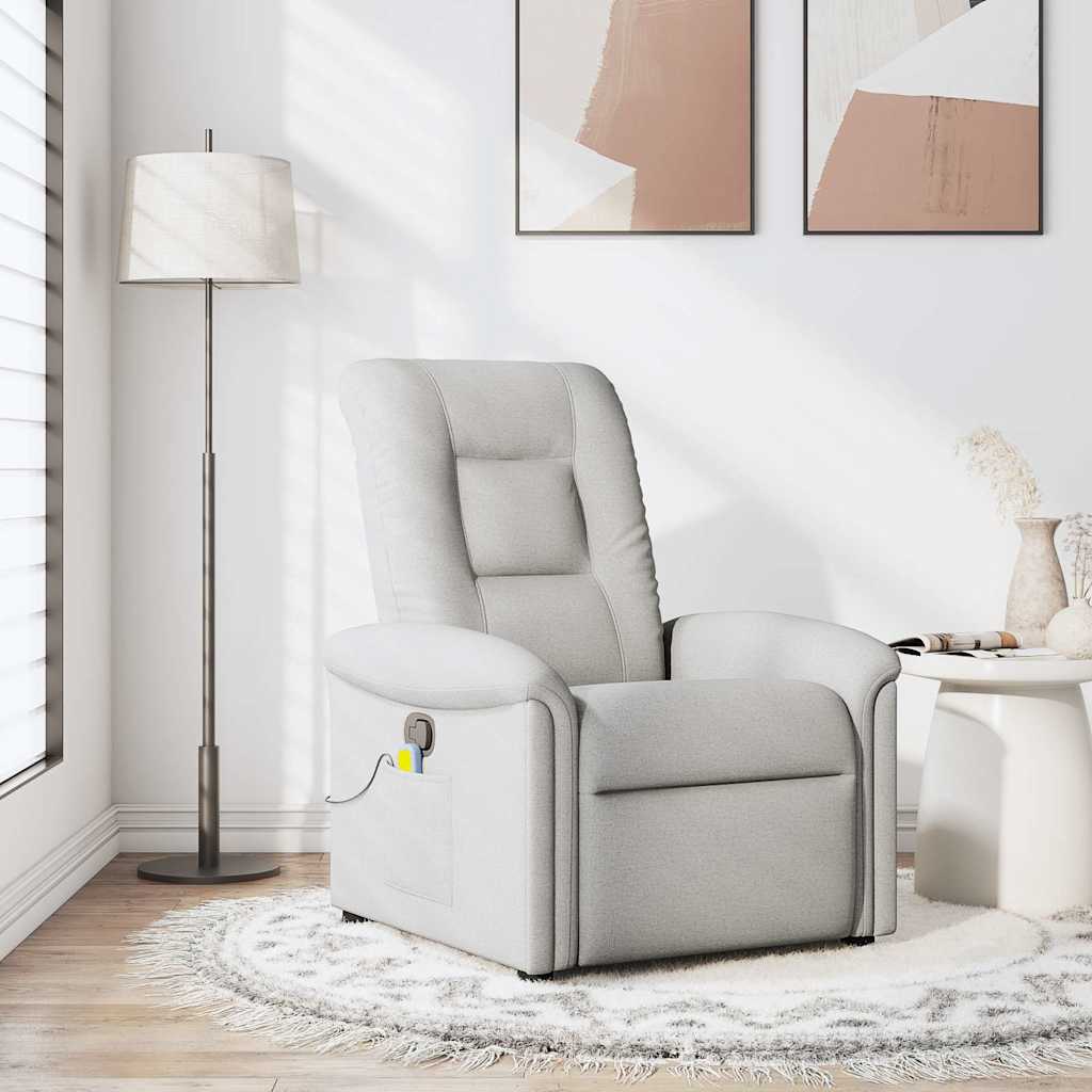 Fauteuil de massage inclinable gris nuage tissu - XIOS