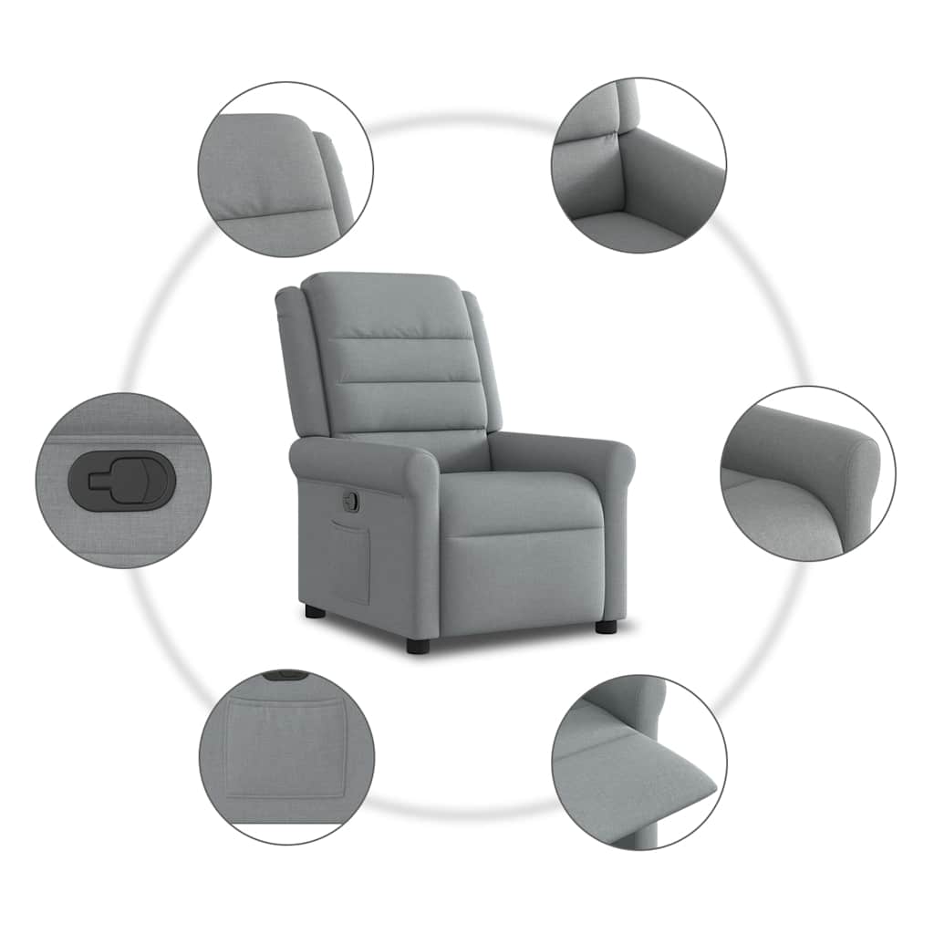 Fauteuil inclinable Gris clair Tissu - XIOS