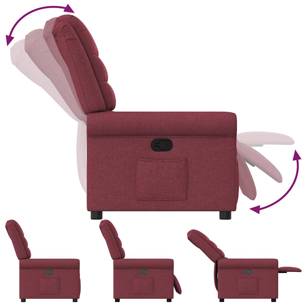Fauteuil inclinable Rouge bordeaux Tissu - XIOS