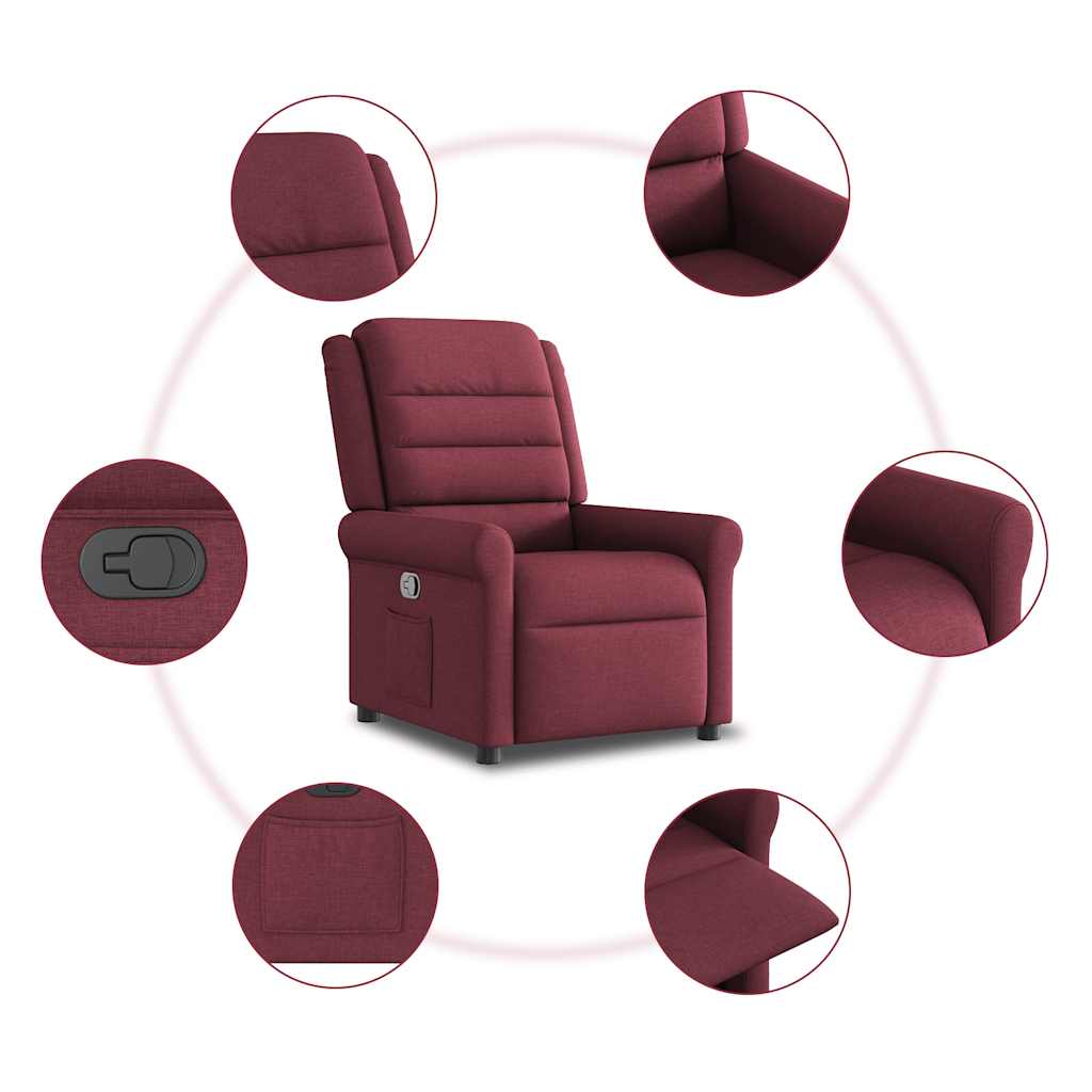 Fauteuil inclinable Rouge bordeaux Tissu - XIOS