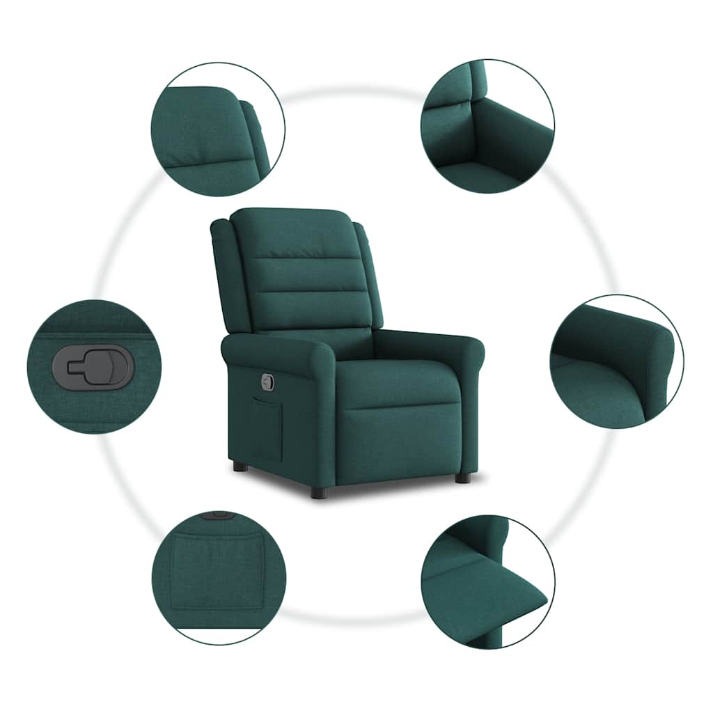 Fauteuil inclinable Vert foncé Tissu - XIOS