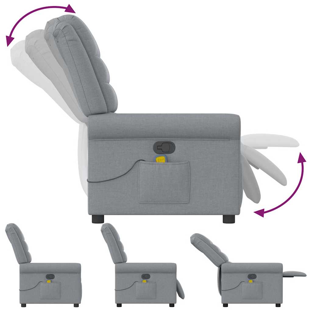 Fauteuil de massage inclinable Gris clair Tissu - XIOS