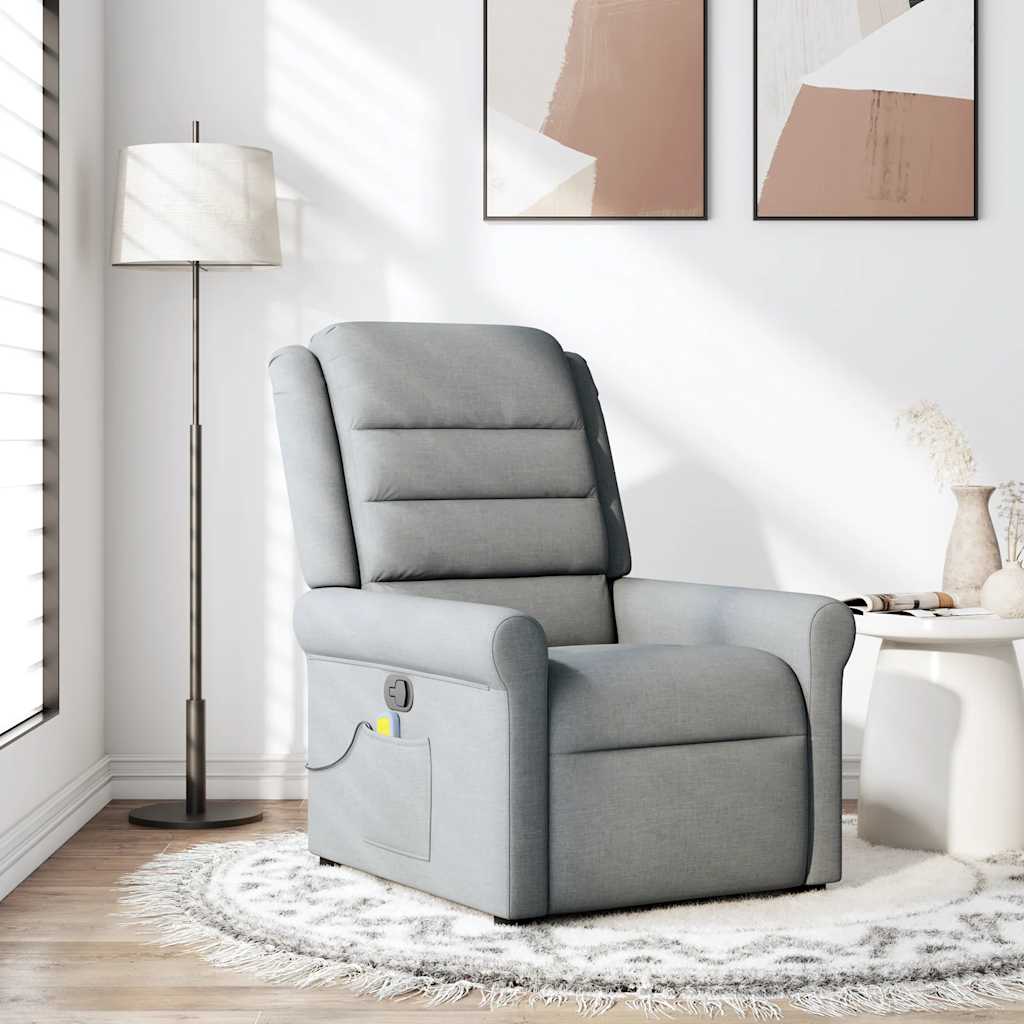 Fauteuil de massage inclinable Gris clair Tissu - XIOS