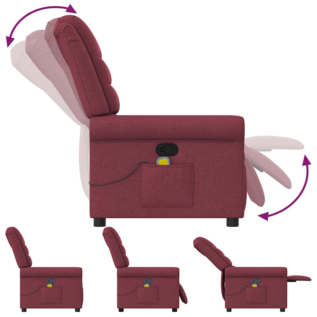 Fauteuil de massage inclinable Rouge bordeaux Tissu - XIOS