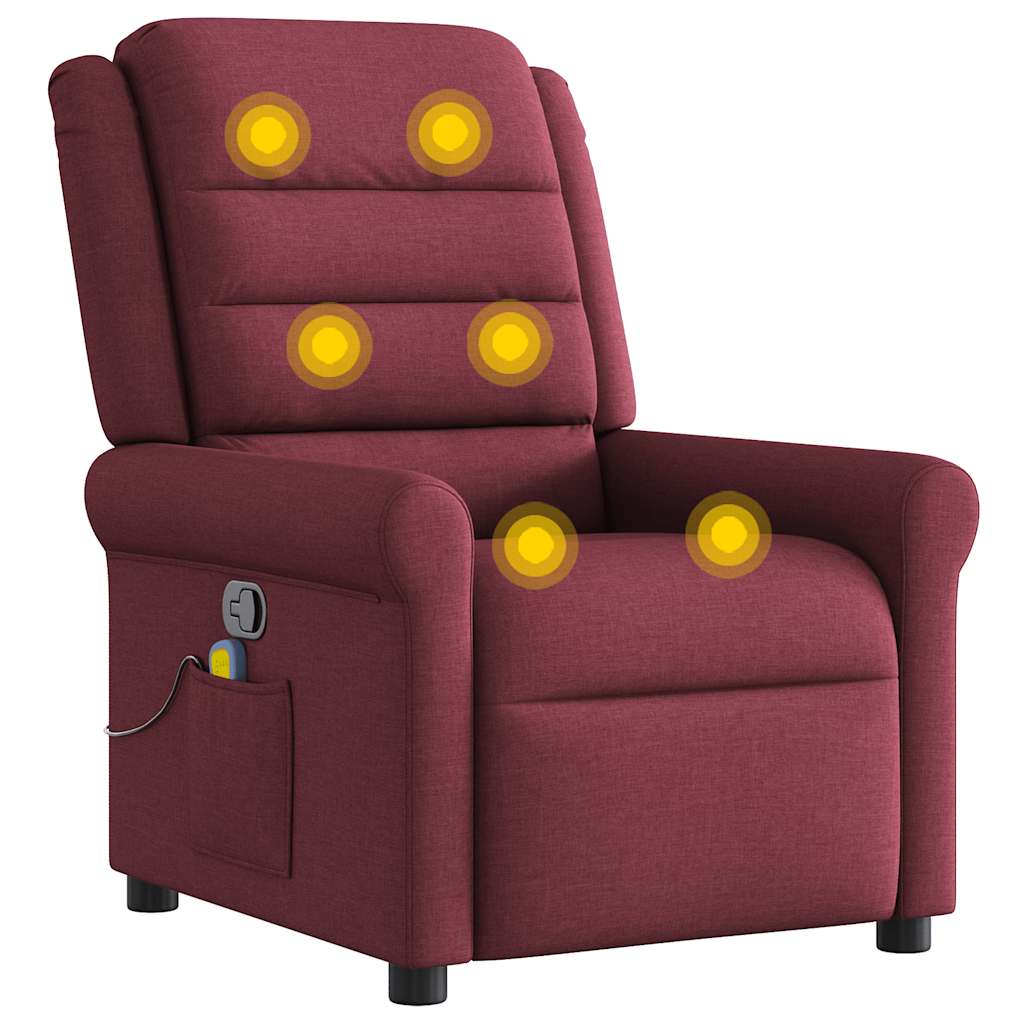Fauteuil de massage inclinable Rouge bordeaux Tissu - XIOS