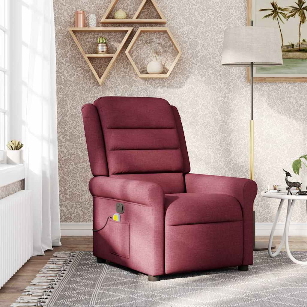 Fauteuil de massage inclinable Rouge bordeaux Tissu - XIOS