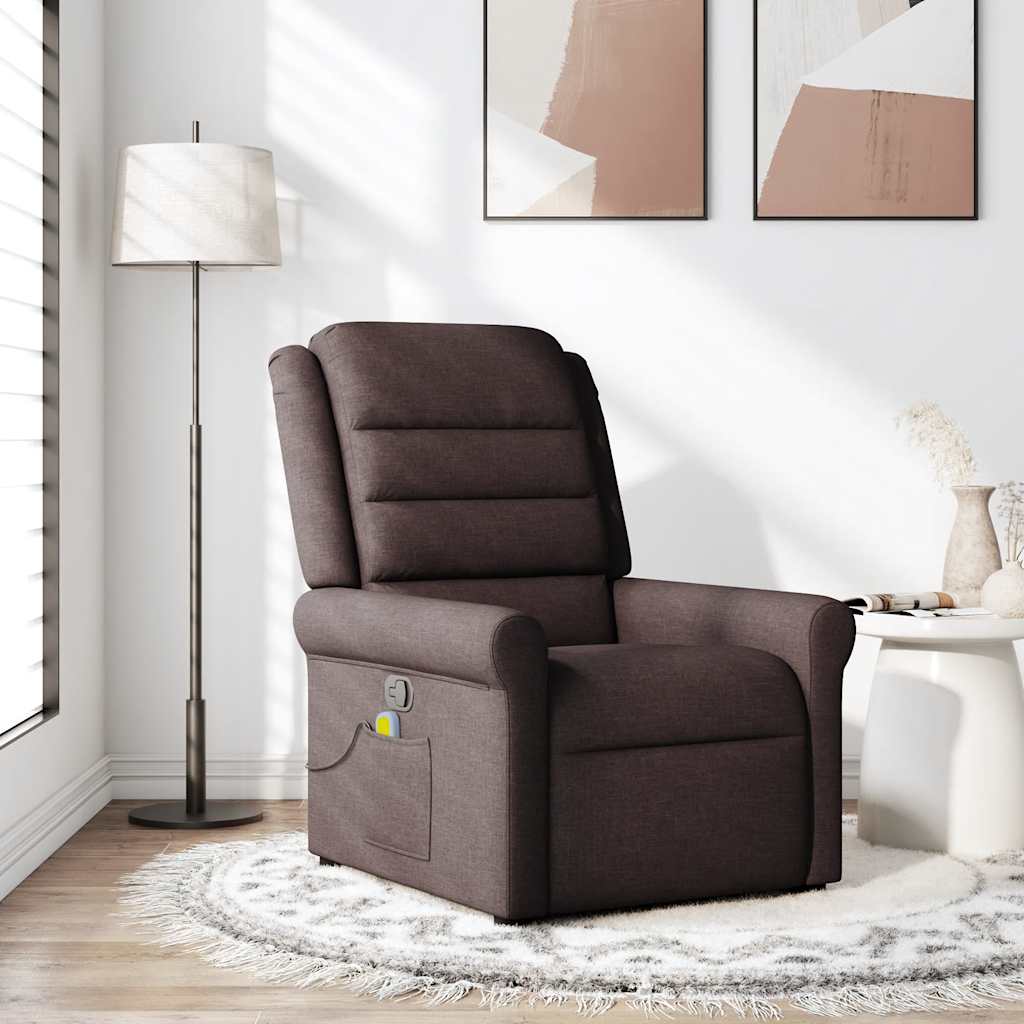 Fauteuil de massage inclinable Marron foncé Tissu - XIOS