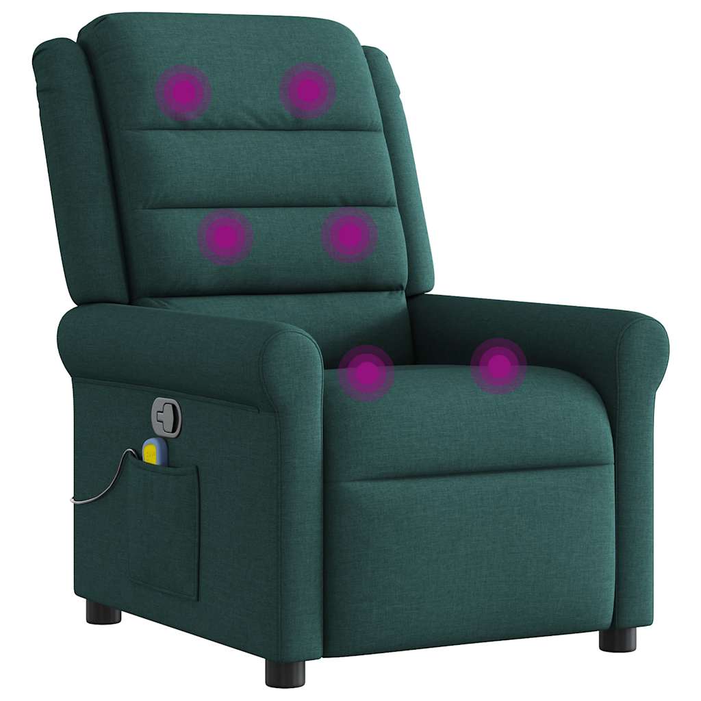Fauteuil de massage inclinable Vert foncé Tissu - XIOS