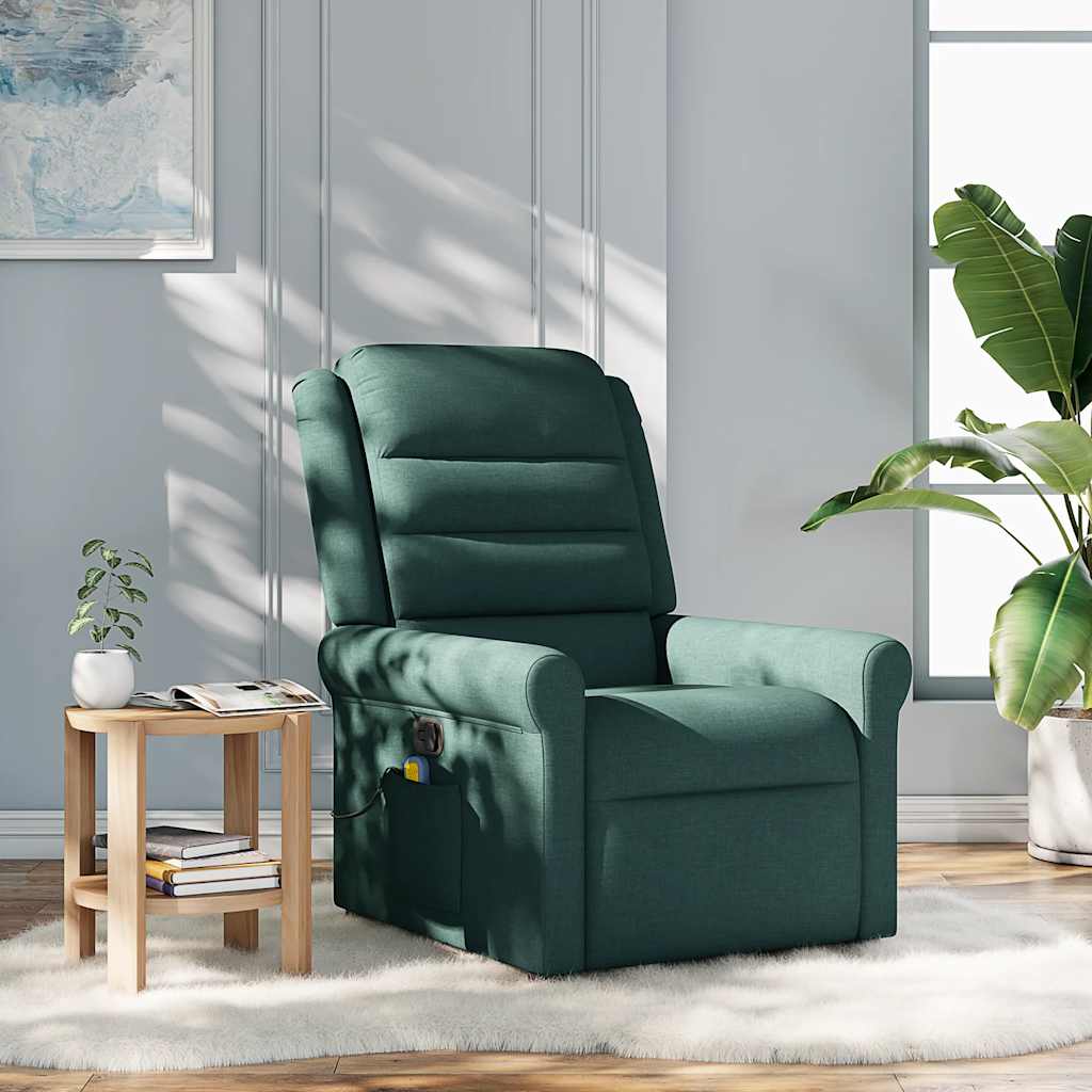 Fauteuil de massage inclinable Vert foncé Tissu - XIOS