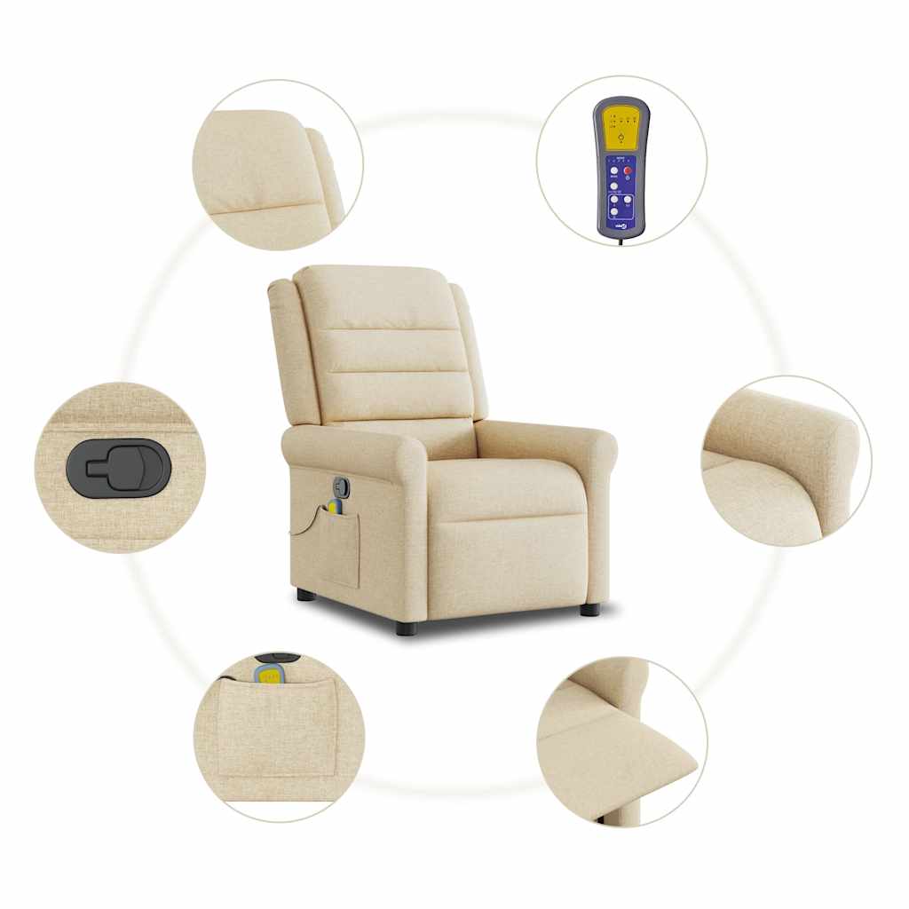 Fauteuil de massage inclinable Crème Tissu - XIOS