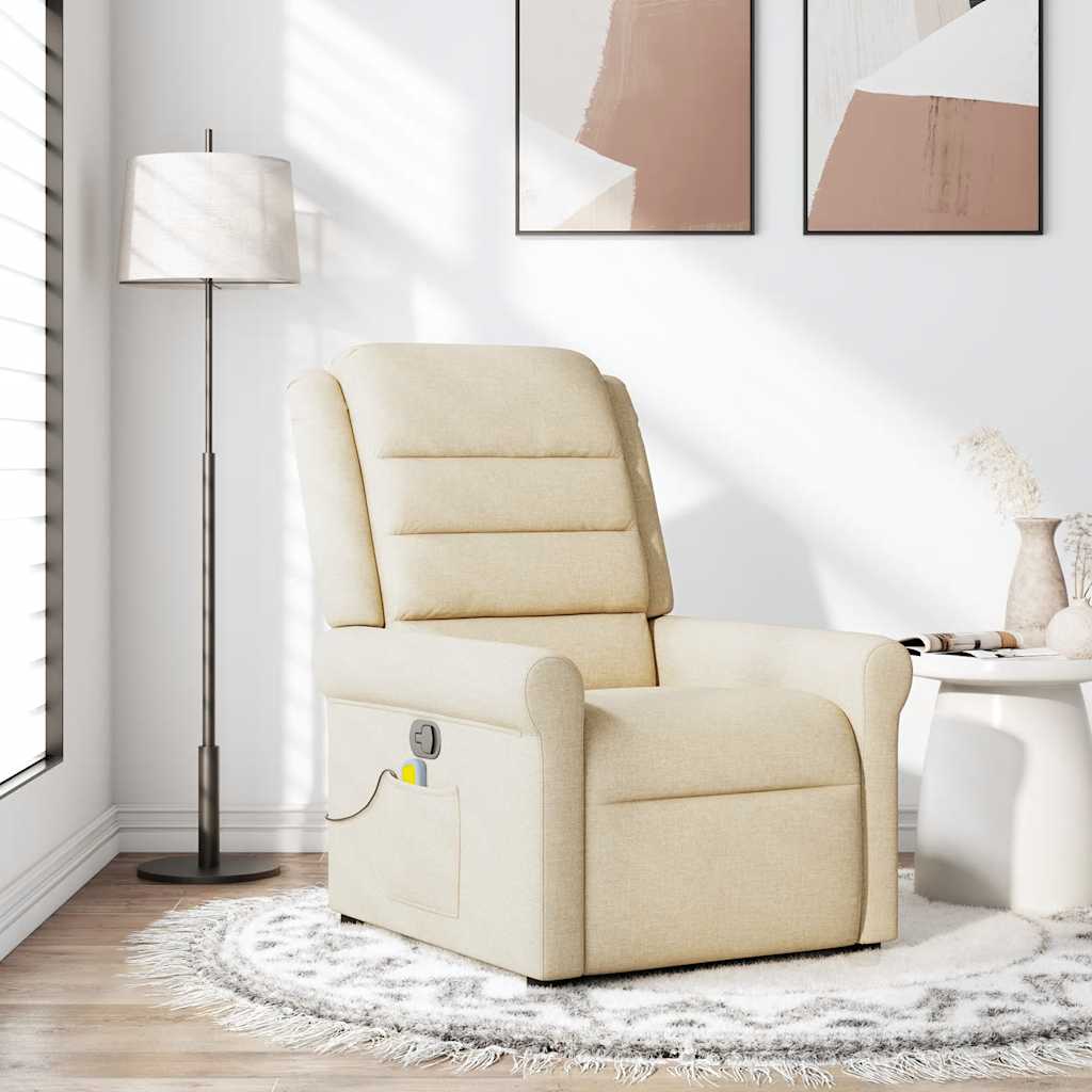 Fauteuil de massage inclinable Crème Tissu - XIOS