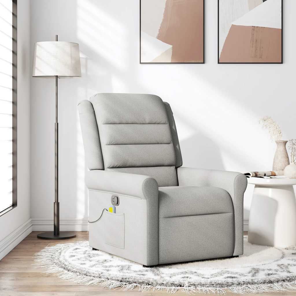 Fauteuil de massage inclinable gris nuage tissu - XIOS