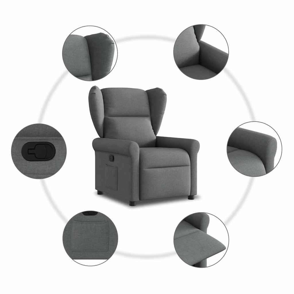 Fauteuil inclinable Gris foncé Tissu - XIOS
