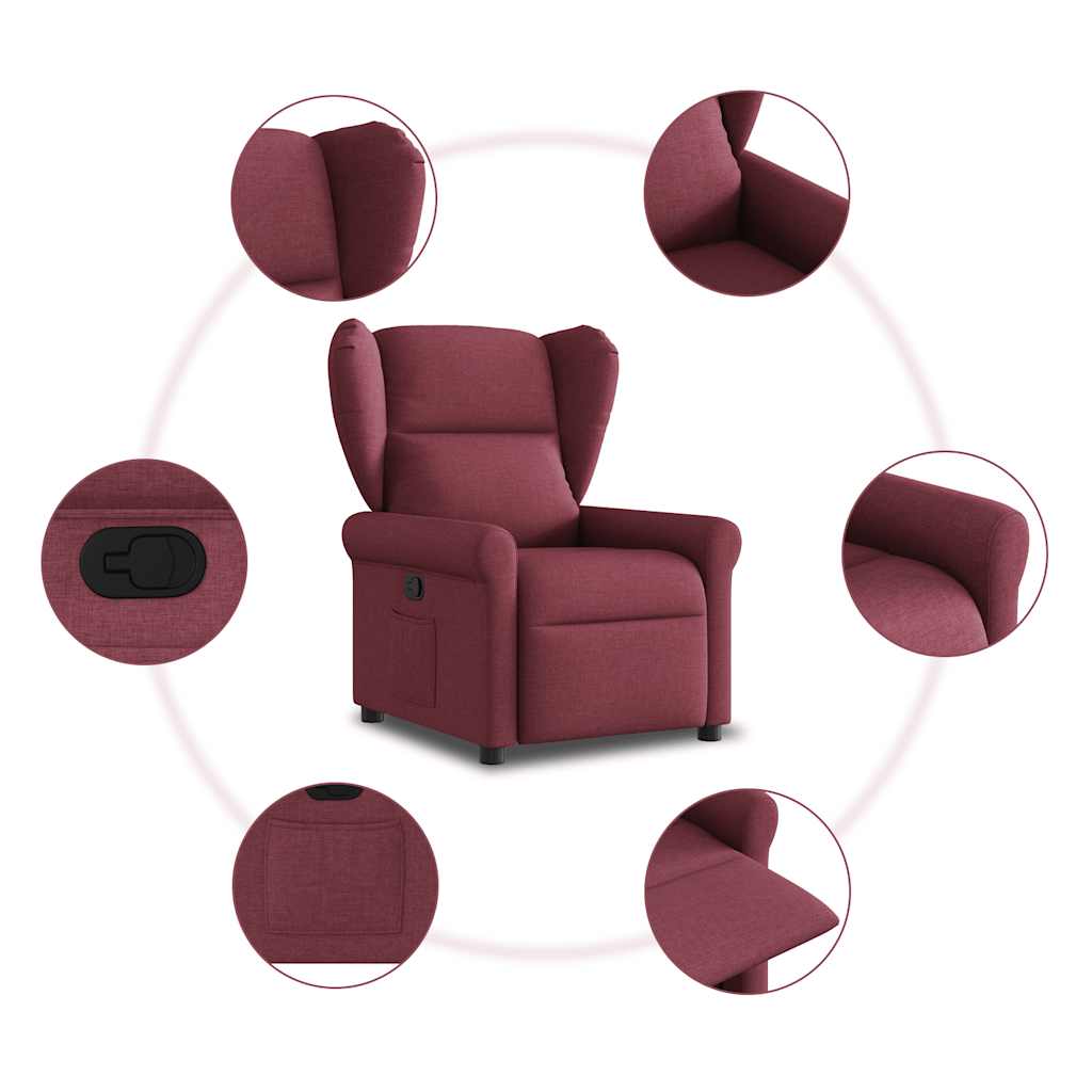 Fauteuil inclinable Rouge bordeaux Tissu - XIOS