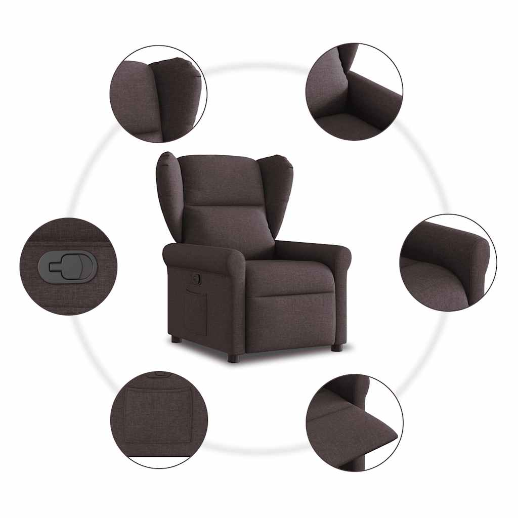 Fauteuil inclinable Marron foncé Tissu - XIOS