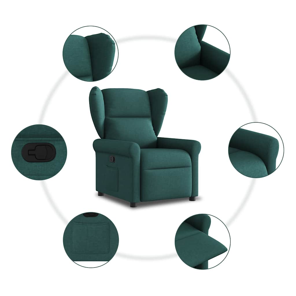 Fauteuil inclinable Vert foncé Tissu - XIOS