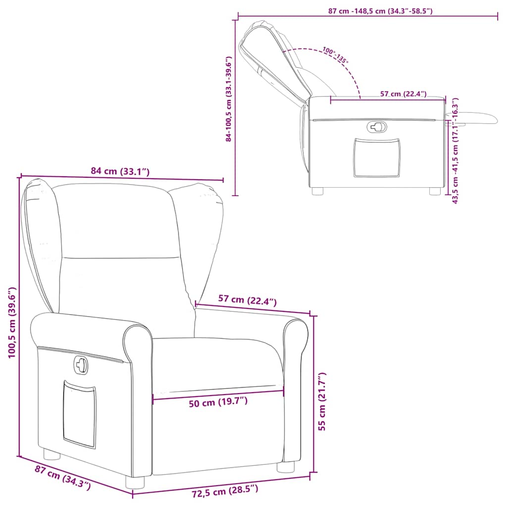 Fauteuil inclinable Vert foncé Tissu - XIOS