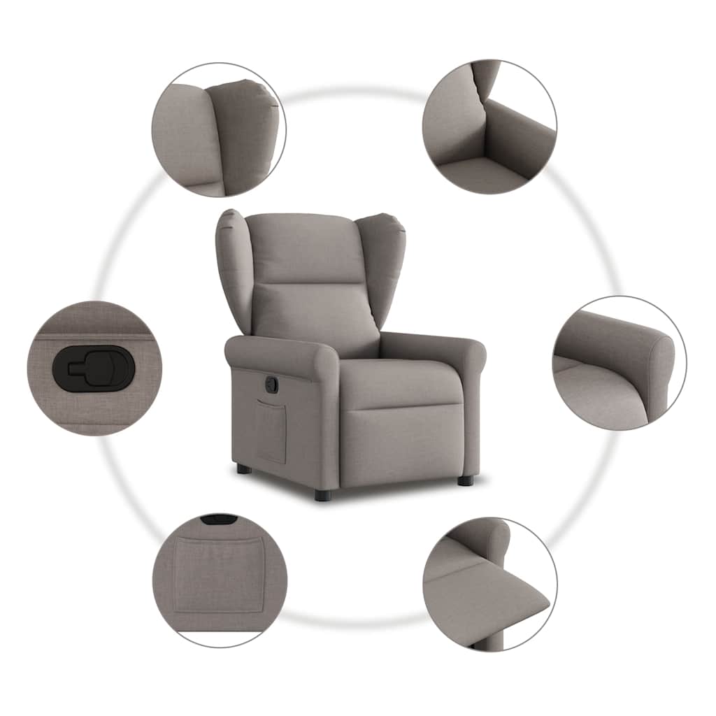 Fauteuil inclinable Taupe Tissu - XIOS