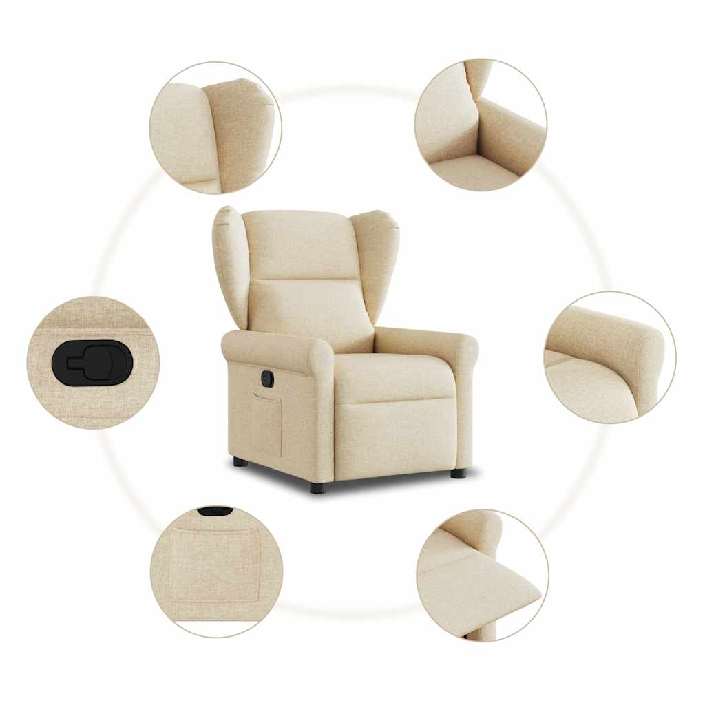 Fauteuil inclinable Crème Tissu - XIOS