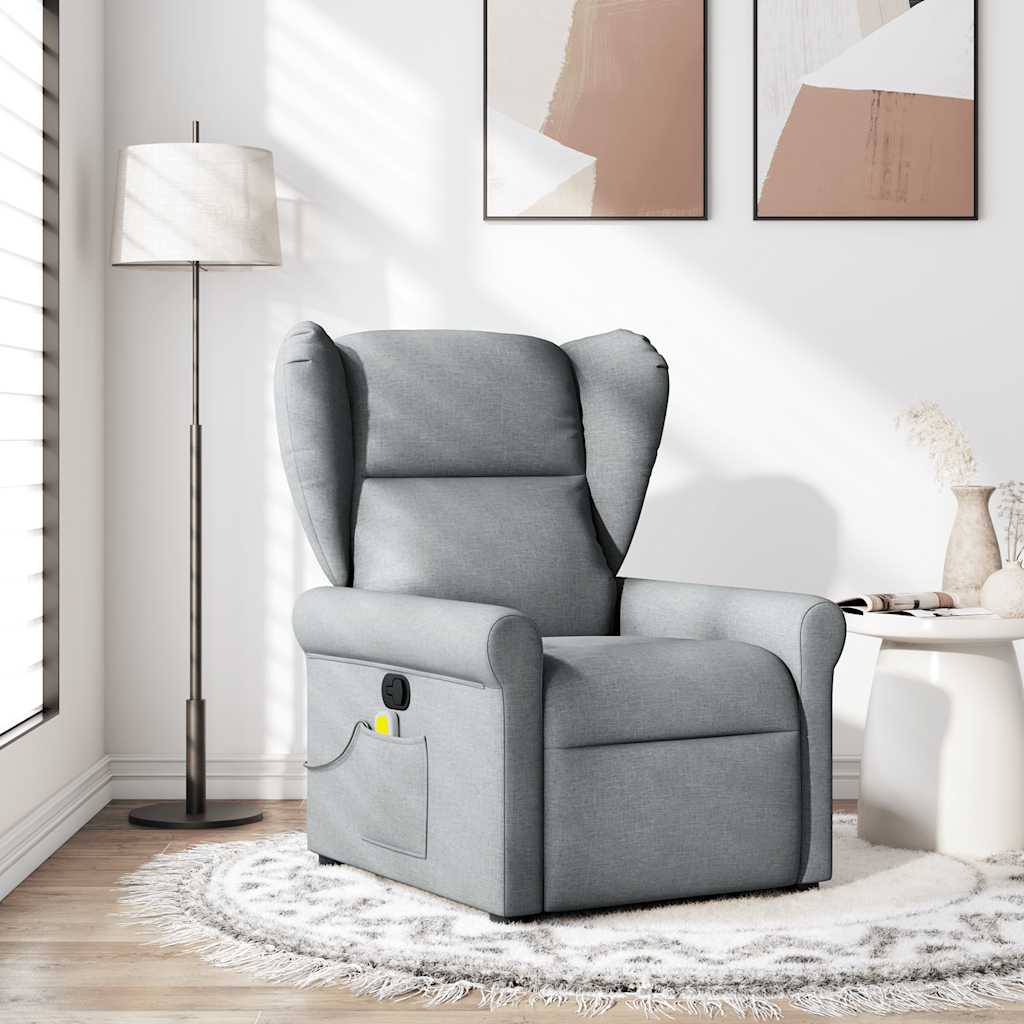 Fauteuil de massage inclinable Gris clair Tissu - XIOS