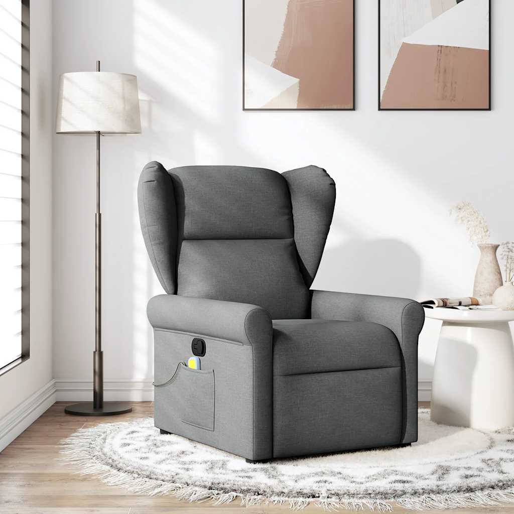 Fauteuil de massage inclinable Gris foncé Tissu - XIOS