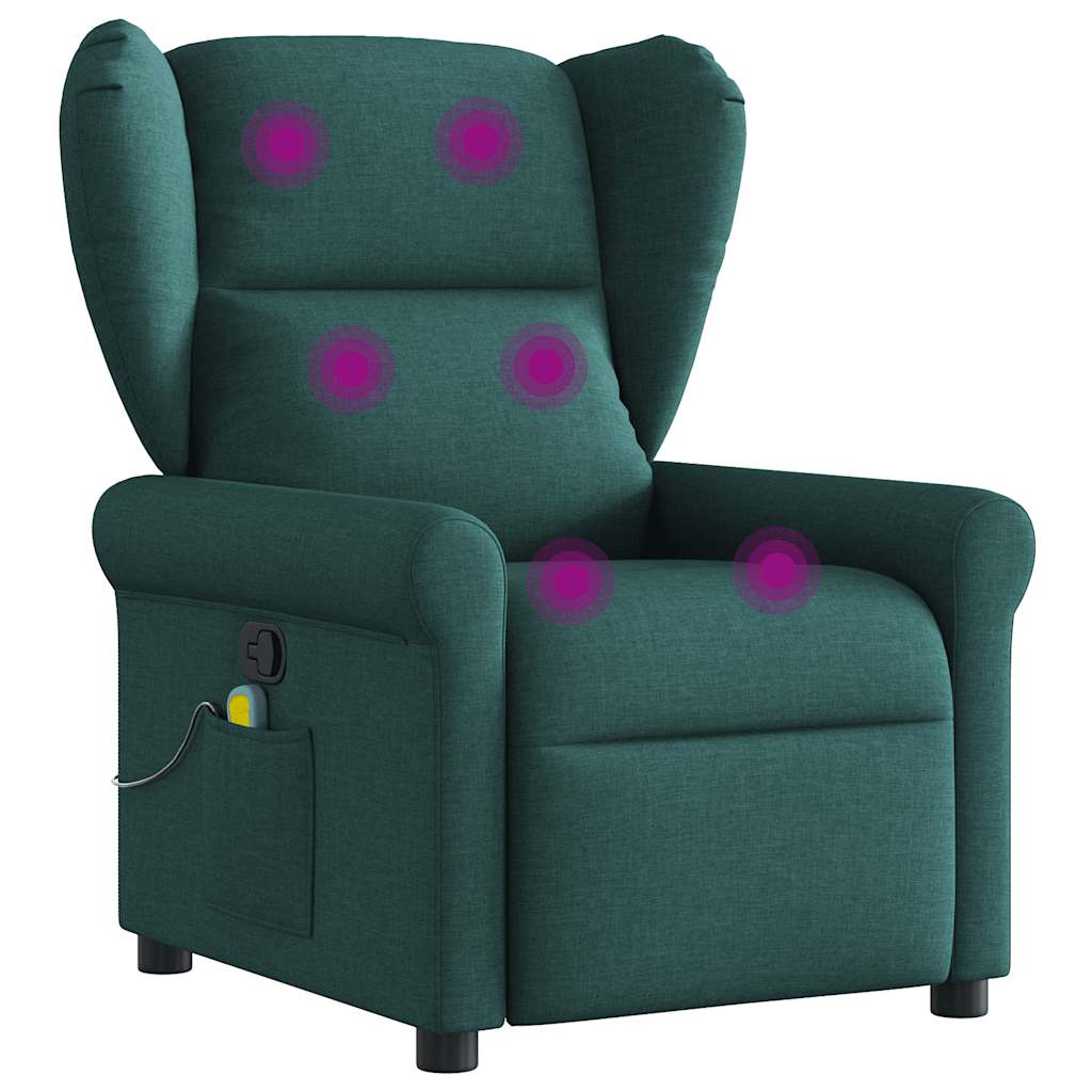 Fauteuil de massage inclinable Vert foncé Tissu - XIOS