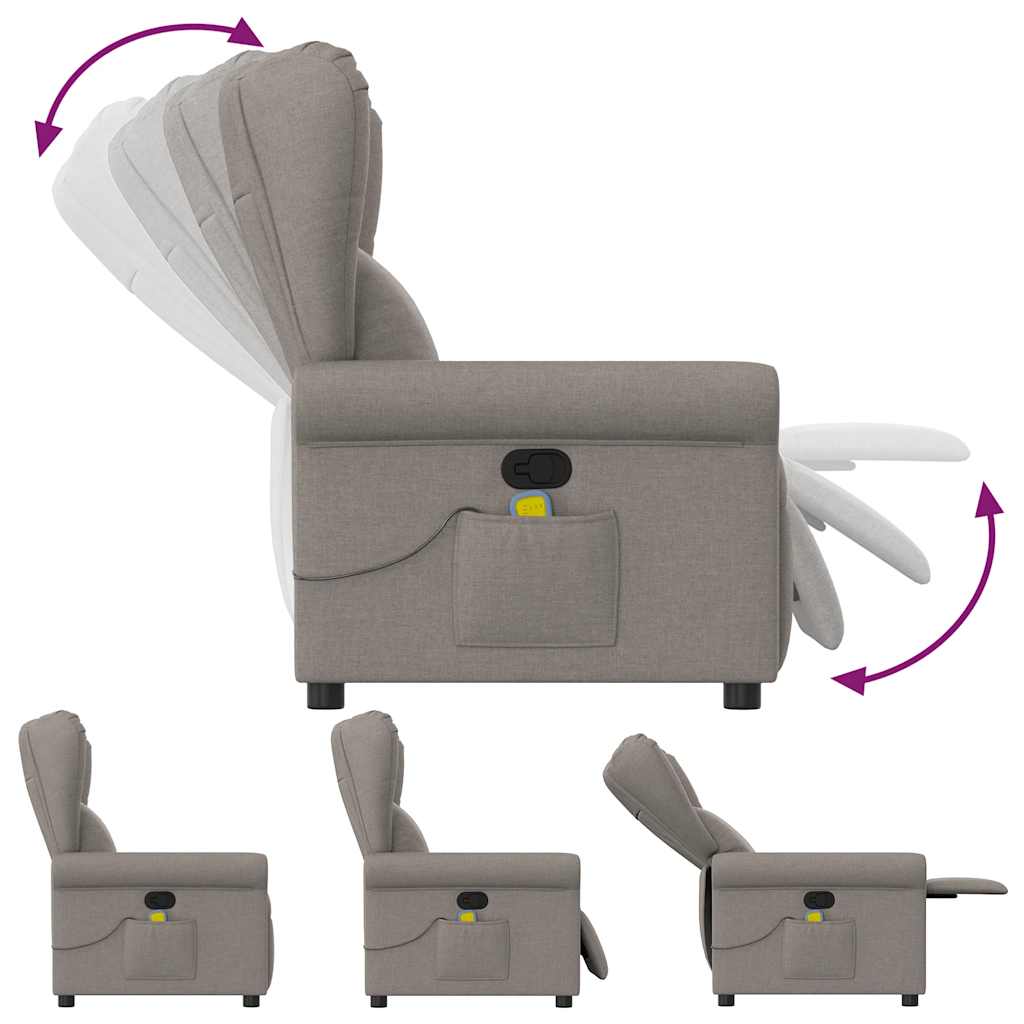Fauteuil de massage inclinable Taupe Tissu - XIOS