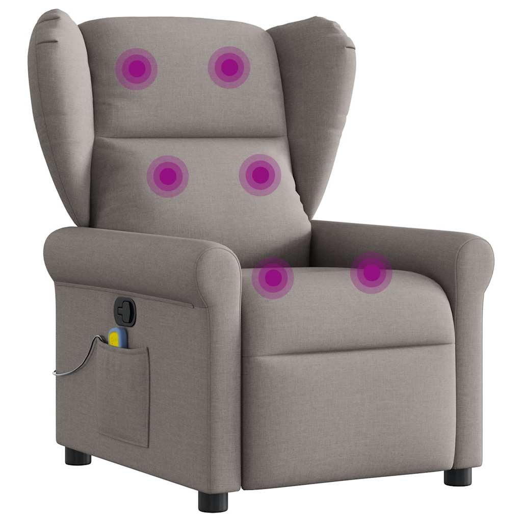Fauteuil de massage inclinable Taupe Tissu - XIOS