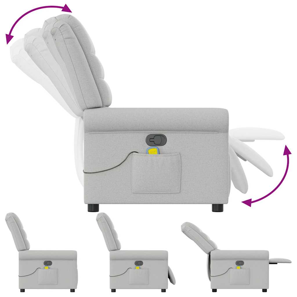 Fauteuil de massage inclinable gris nuage tissu - XIOS