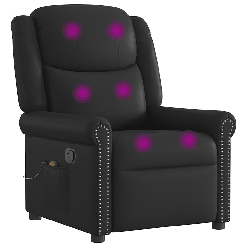 Fauteuil de massage Noir Similicuir brillant - XIOS